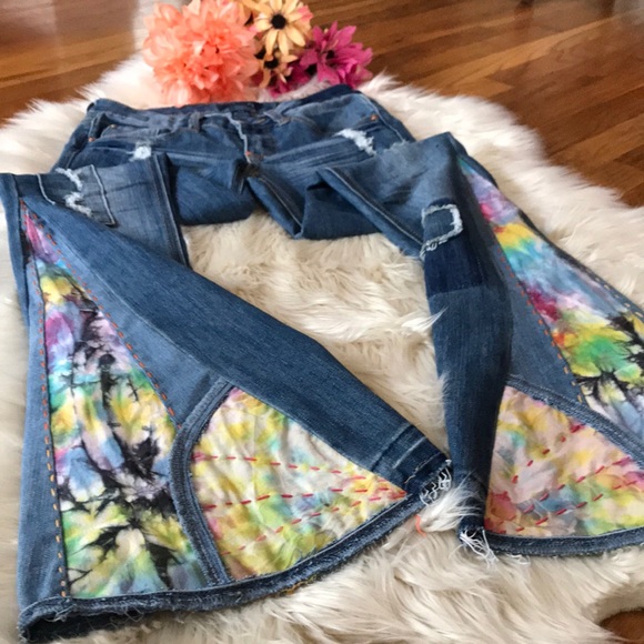 SOLD Bell Bottom jeans handmade size 1 - Picture 2 of 8